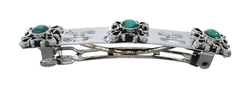 Navajo Sterling Silver Multi-stone Turquoise Hair Barrette NN20480